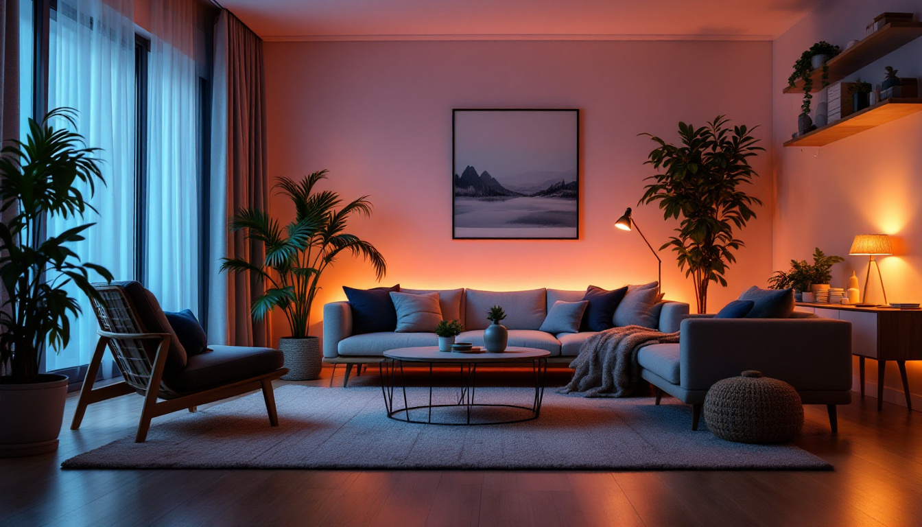 A photograph of a beautifully arranged living space illuminated by g25w bulbs