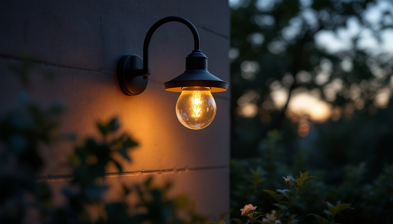 A photograph of capture a photograph of a beautifully designed outdoor light fixture installed in a natural setting