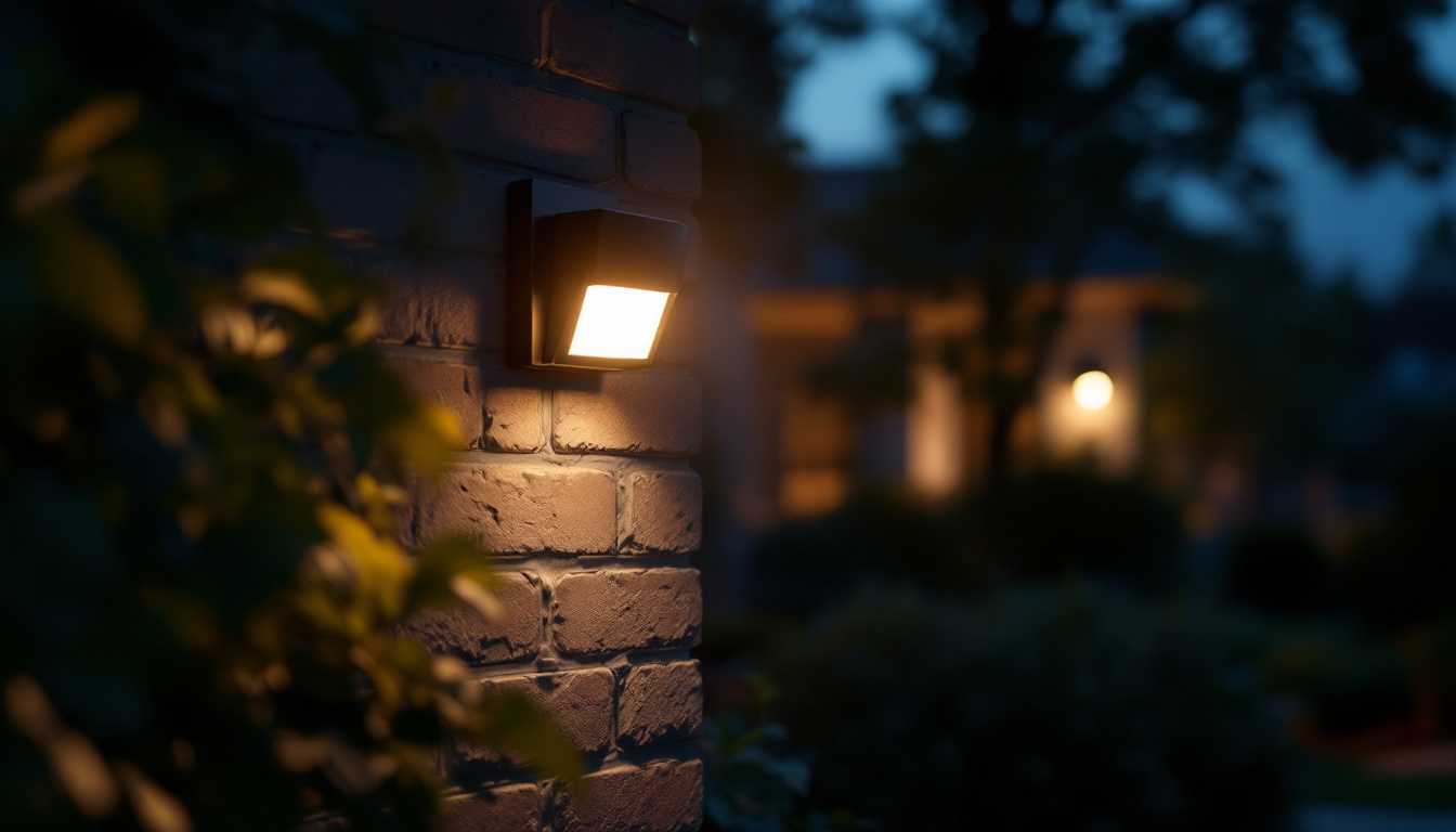 A photograph of a photocell light in action