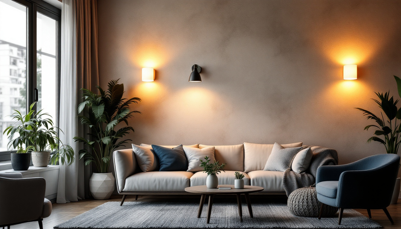 A photograph of a beautifully designed room showcasing wall lighting fixtures in action