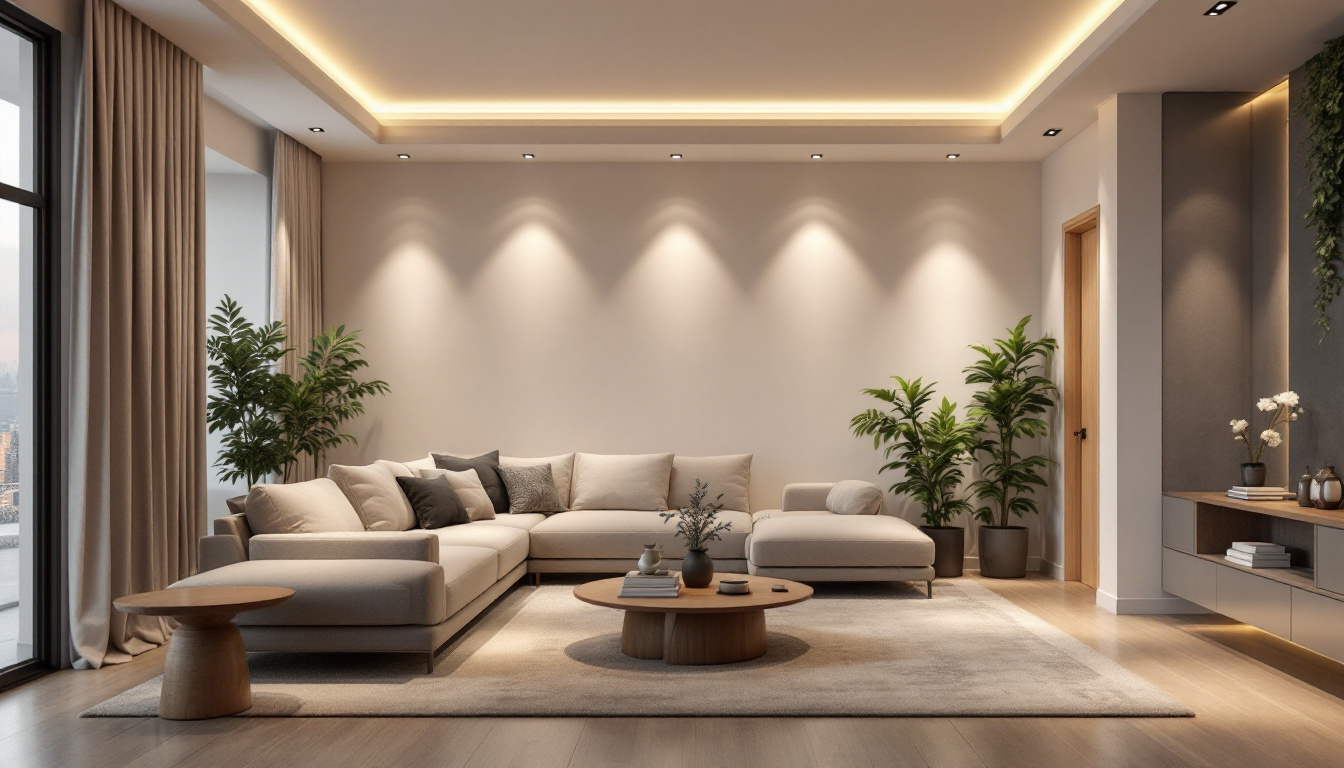 A photograph of a beautifully designed room featuring various styles of recessed lighting trims