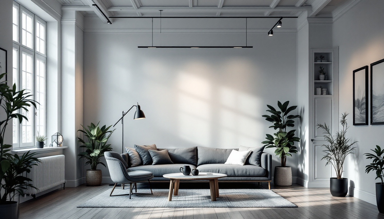 A photograph of a well-lit interior space showcasing the transformation from outdated lighting fixtures to modern can lights