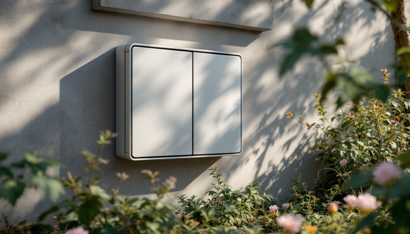 A photograph of a well-designed outdoor electrical box cover in a natural setting