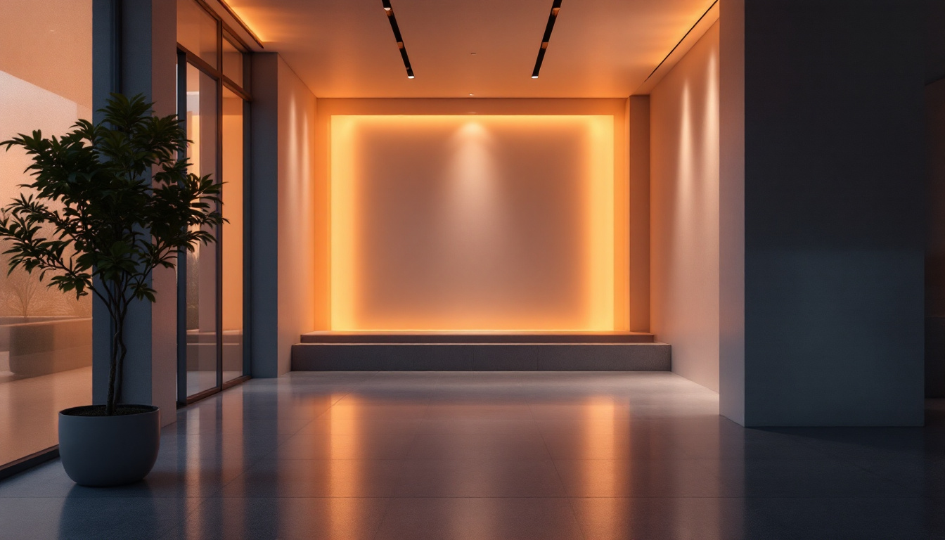 A photograph of a modern architectural space illuminated by innovative area lighting solutions