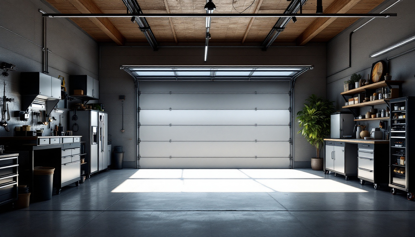 A photograph of a brightly lit garage showcasing the versatility and efficiency of led garage lights