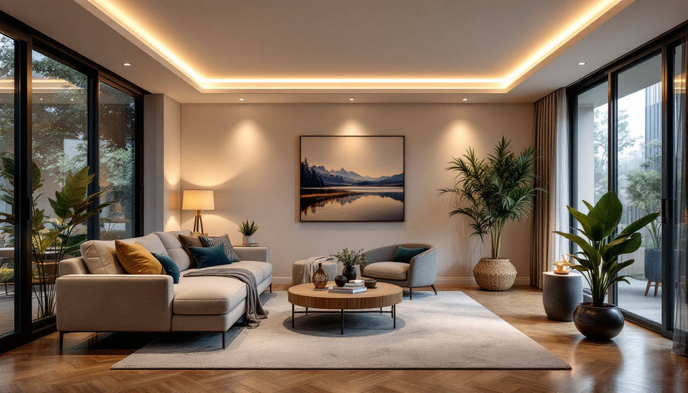 A photograph of a beautifully lit room showcasing the transformation achieved through recessed can light retrofits