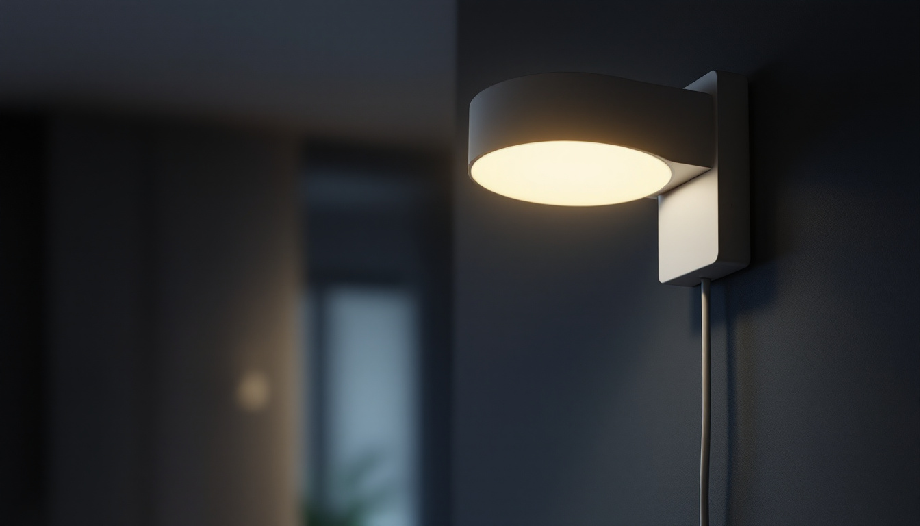 A photograph of a modern light mounting bracket in action