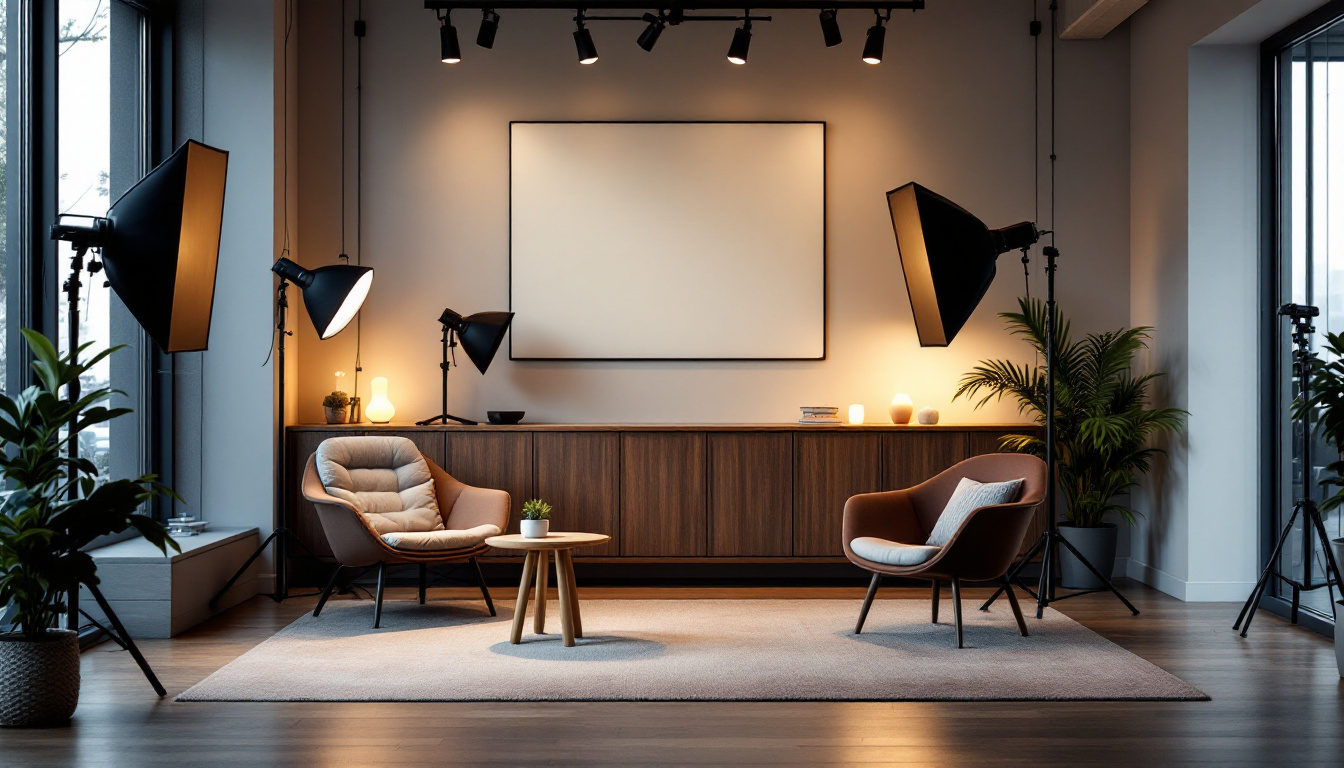 A photograph of an innovative lighting setup in a modern interior space