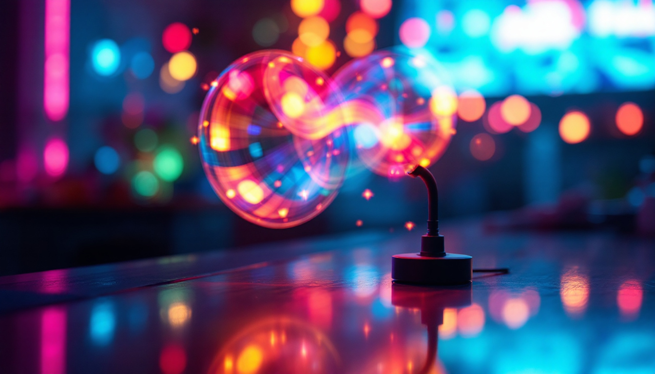 A photograph of capture a photograph of a vibrant wobble light in action