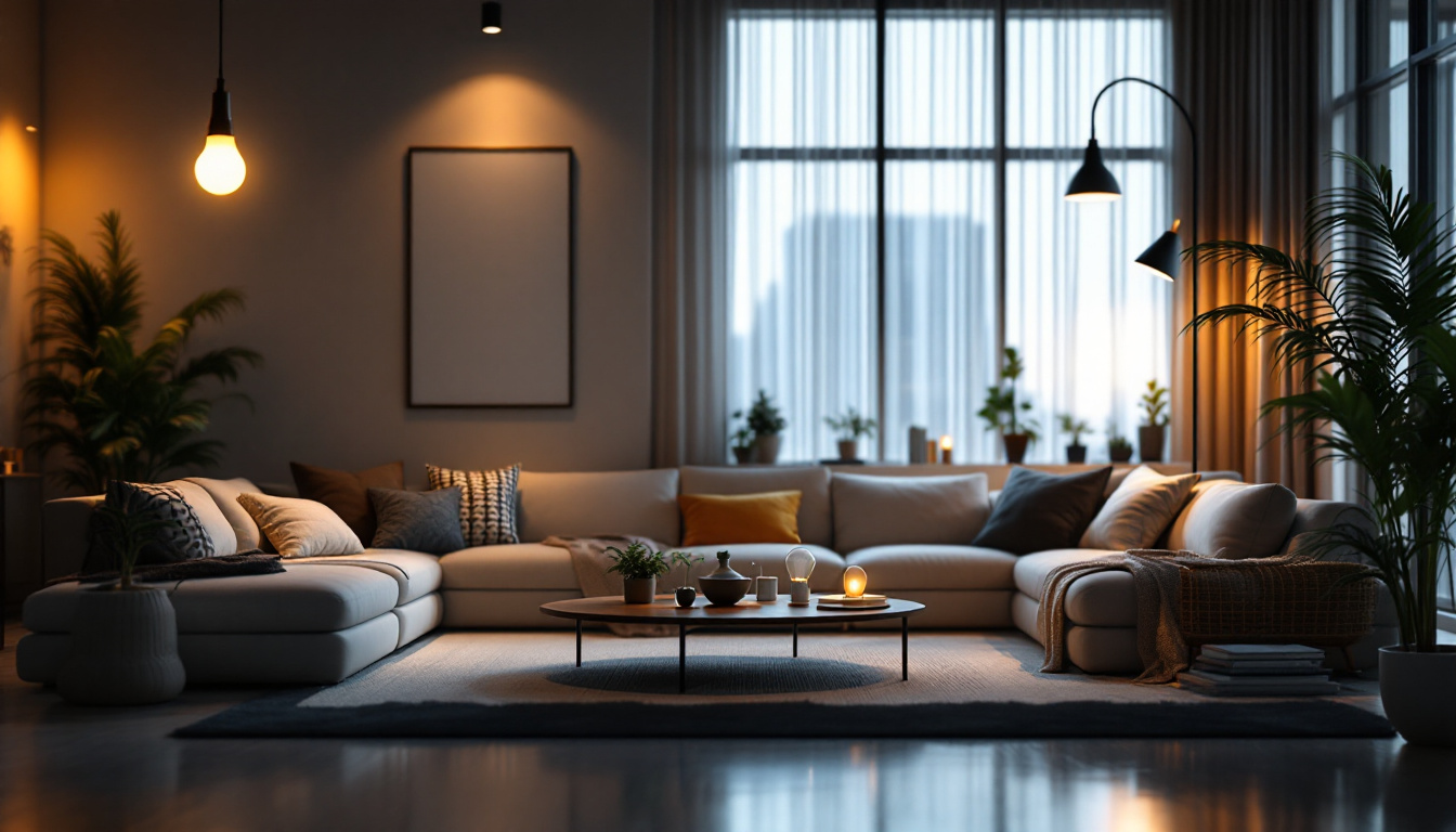 A photograph of a well-lit modern space showcasing 4 ft led bulbs in various settings