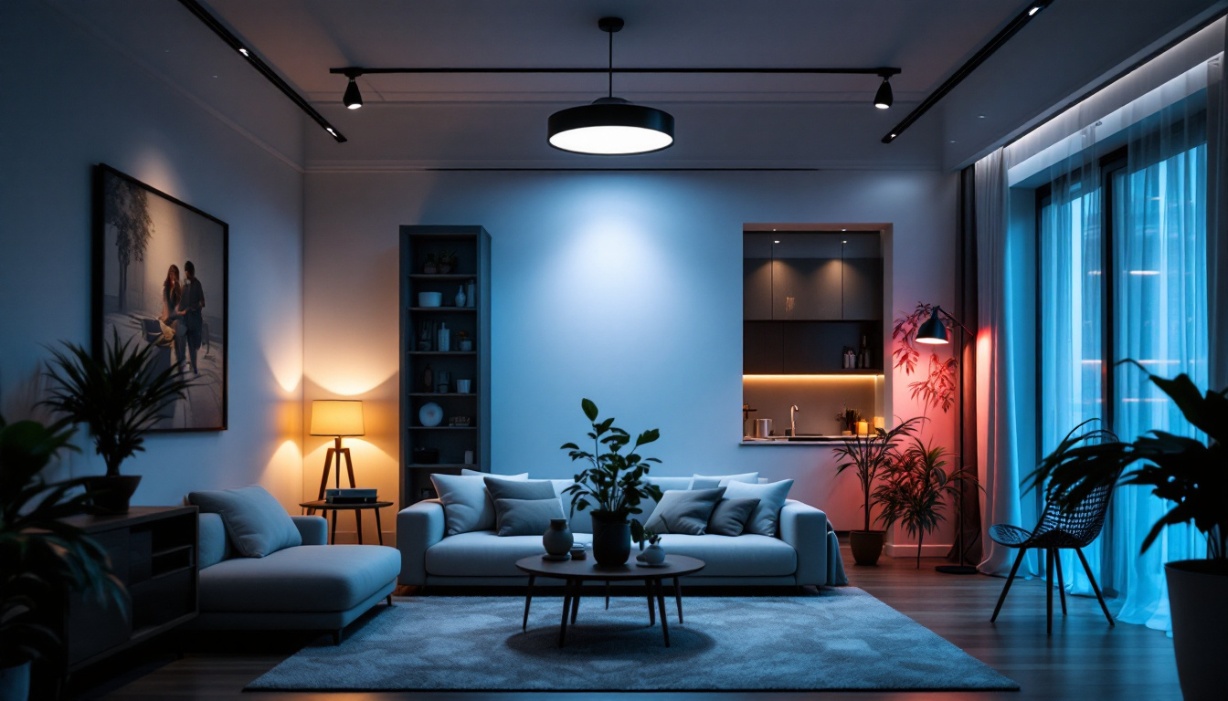 A photograph of a beautifully designed room showcasing ceiling lights in action