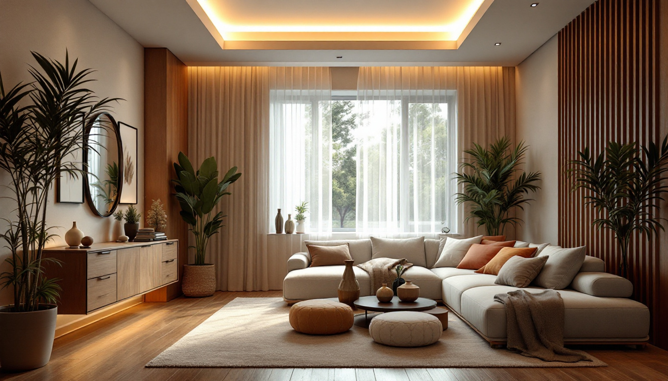 A photograph of a beautifully designed room featuring remodel can lights