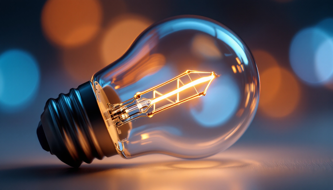 A photograph of a close-up of a light bulb's intricate components