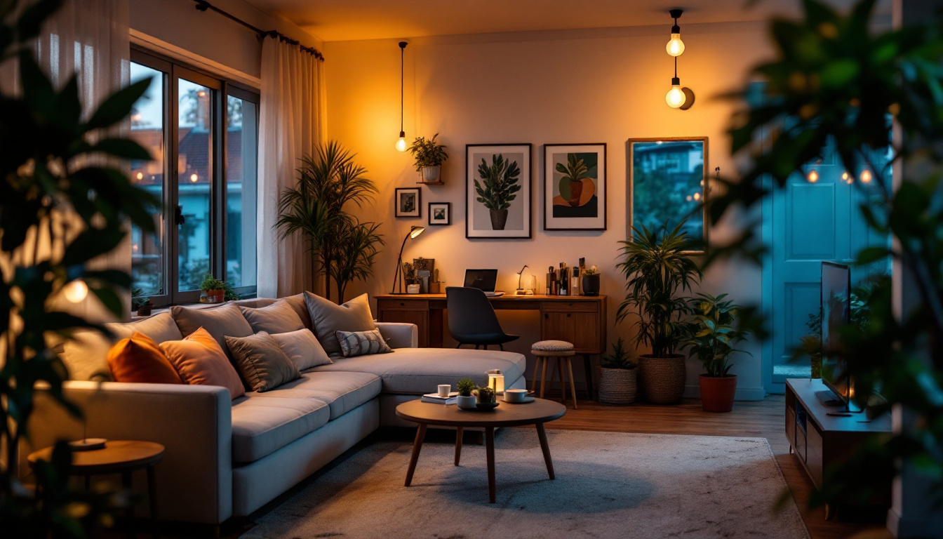 A photograph of a creatively lit space showcasing an a19 led bulb in action