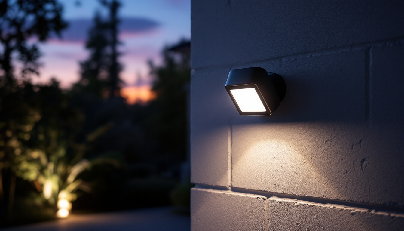 A photograph of a beautifully illuminated outdoor space at dusk