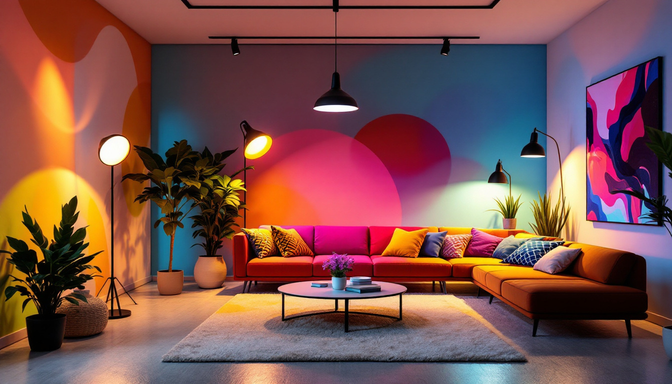 A photograph of a well-lit modern interior space showcasing various lighting fixtures that highlight their color rendering index (cri) capabilities