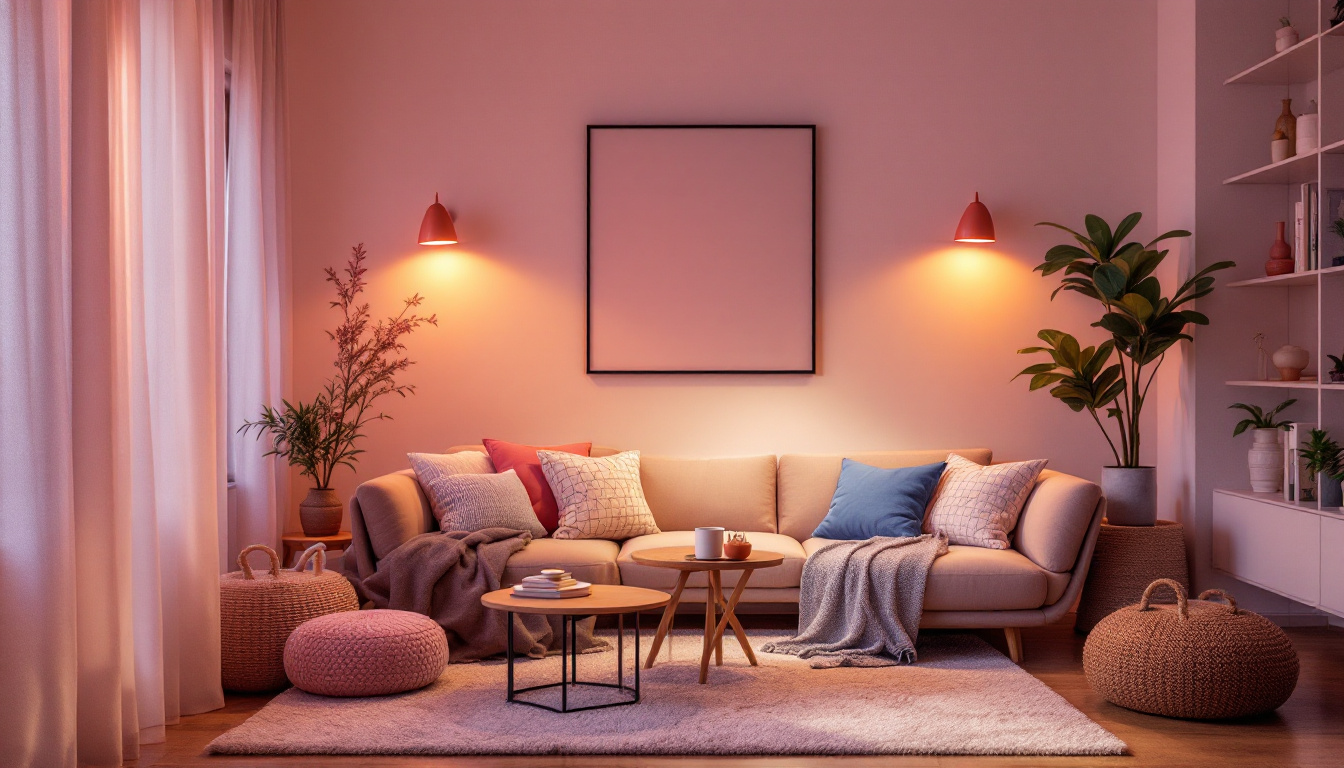 A photograph of a beautifully designed room featuring modern can lights that highlight the space's aesthetic