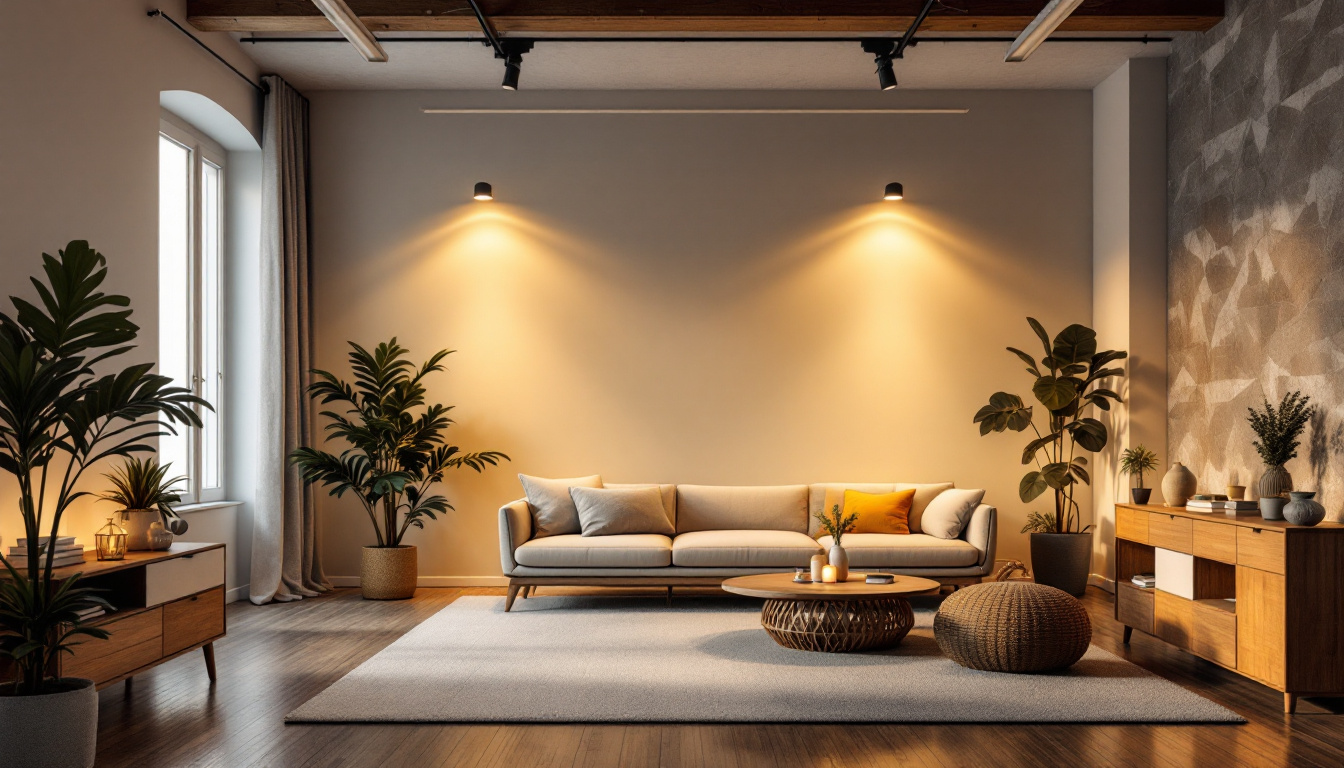 A photograph of a well-lit room showcasing the warm and inviting ambiance created by 4 led recessed lights