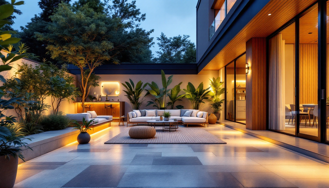 A photograph of a vibrant outdoor space illuminated by natural light