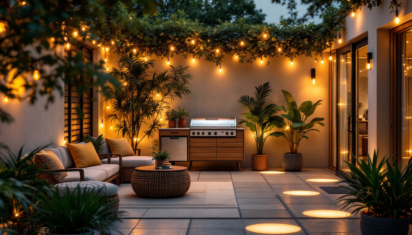 A photograph of a creatively lit space showcasing solar-powered led tape in use