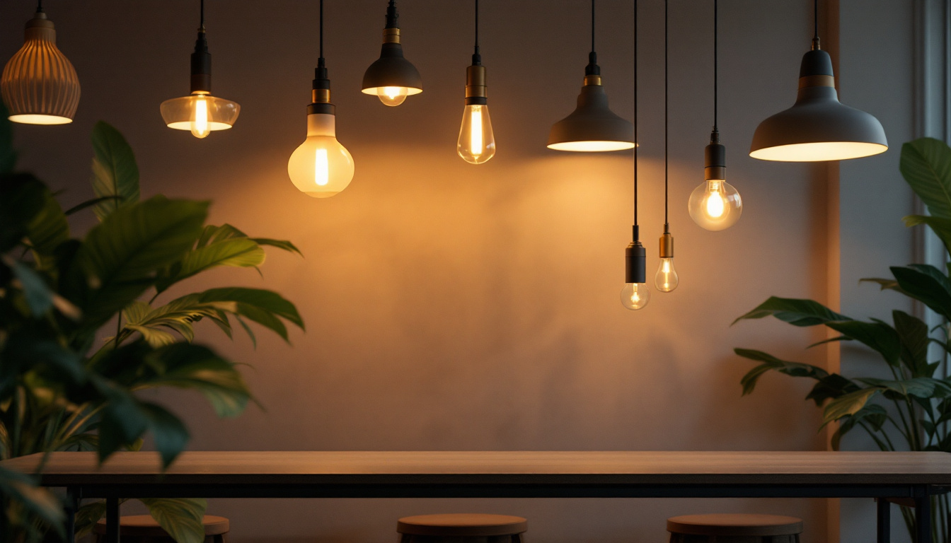 A photograph of a beautifully lit interior space showcasing a variety of stylish lamp fixtures