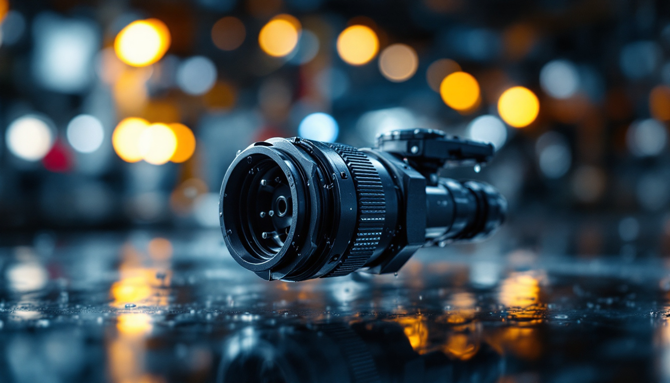 A photograph of a close-up of a watertight electrical connector in an industrial setting