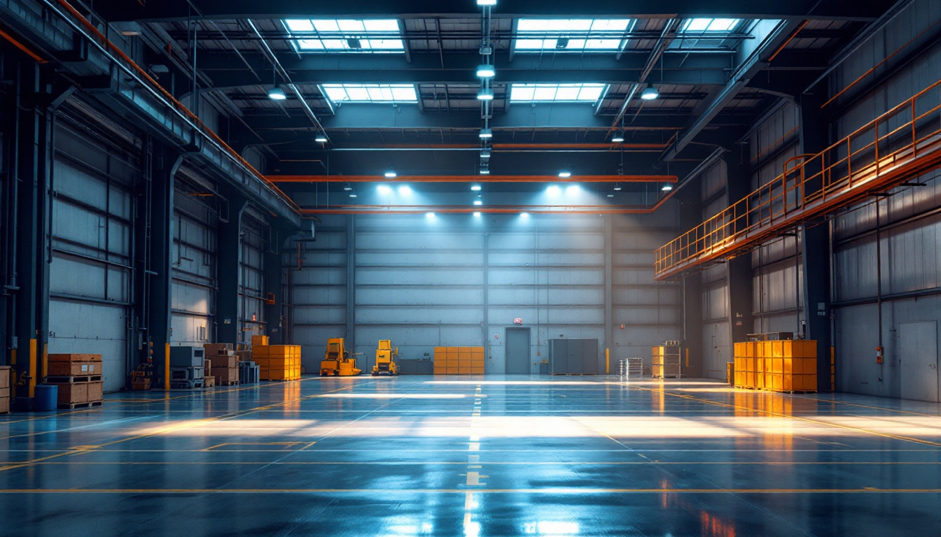 A photograph of a well-lit industrial space showcasing low bay lighting in action