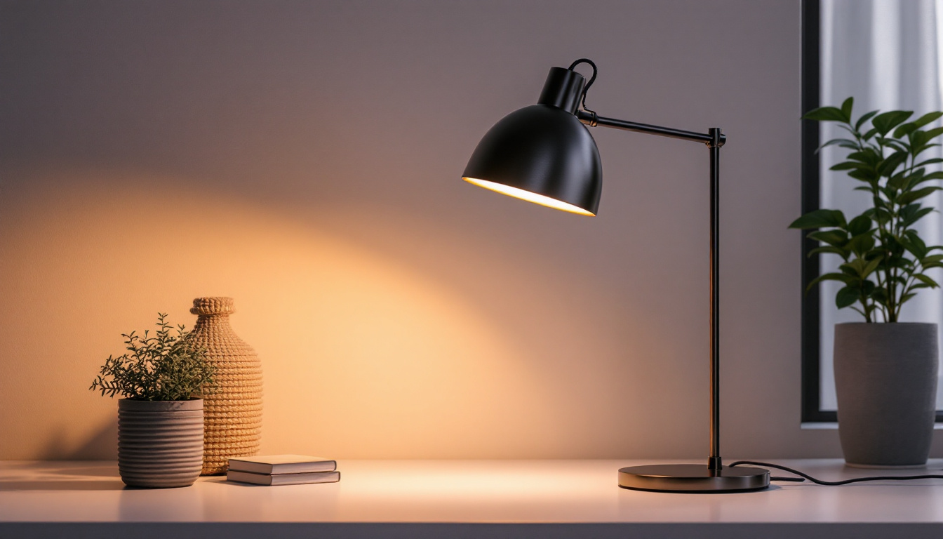 A photograph of a modern halide metal lamp illuminating a stylish
