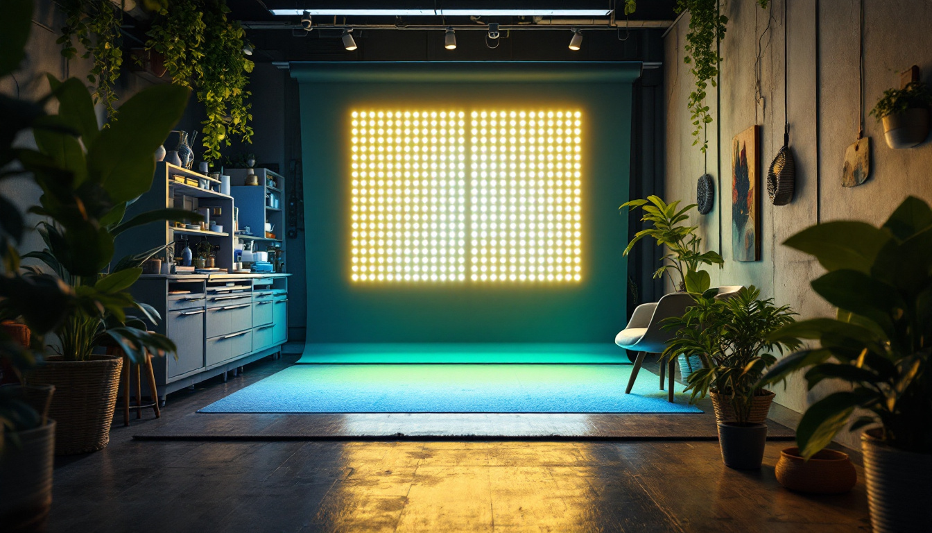 A photograph of a vibrant led light installation in a practical setting