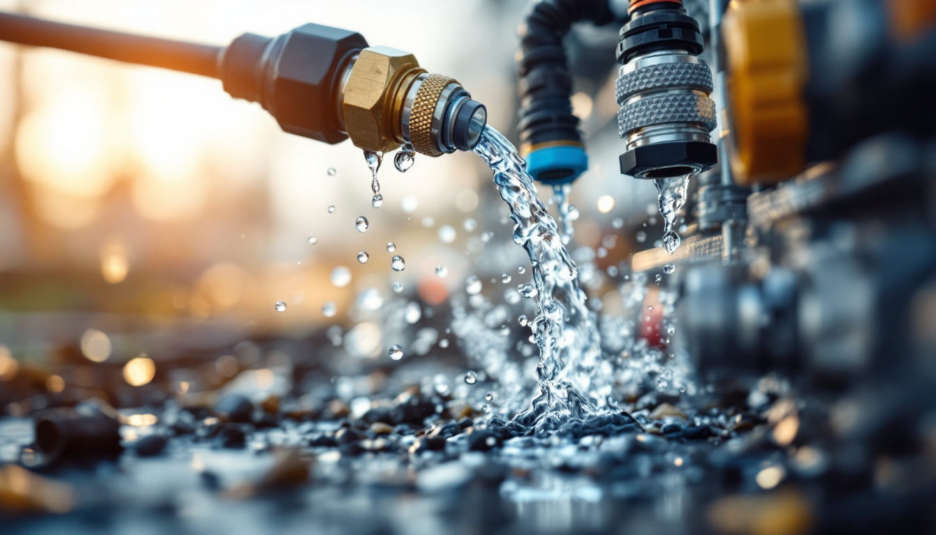 A photograph of a close-up shot of various waterproof connectors in use