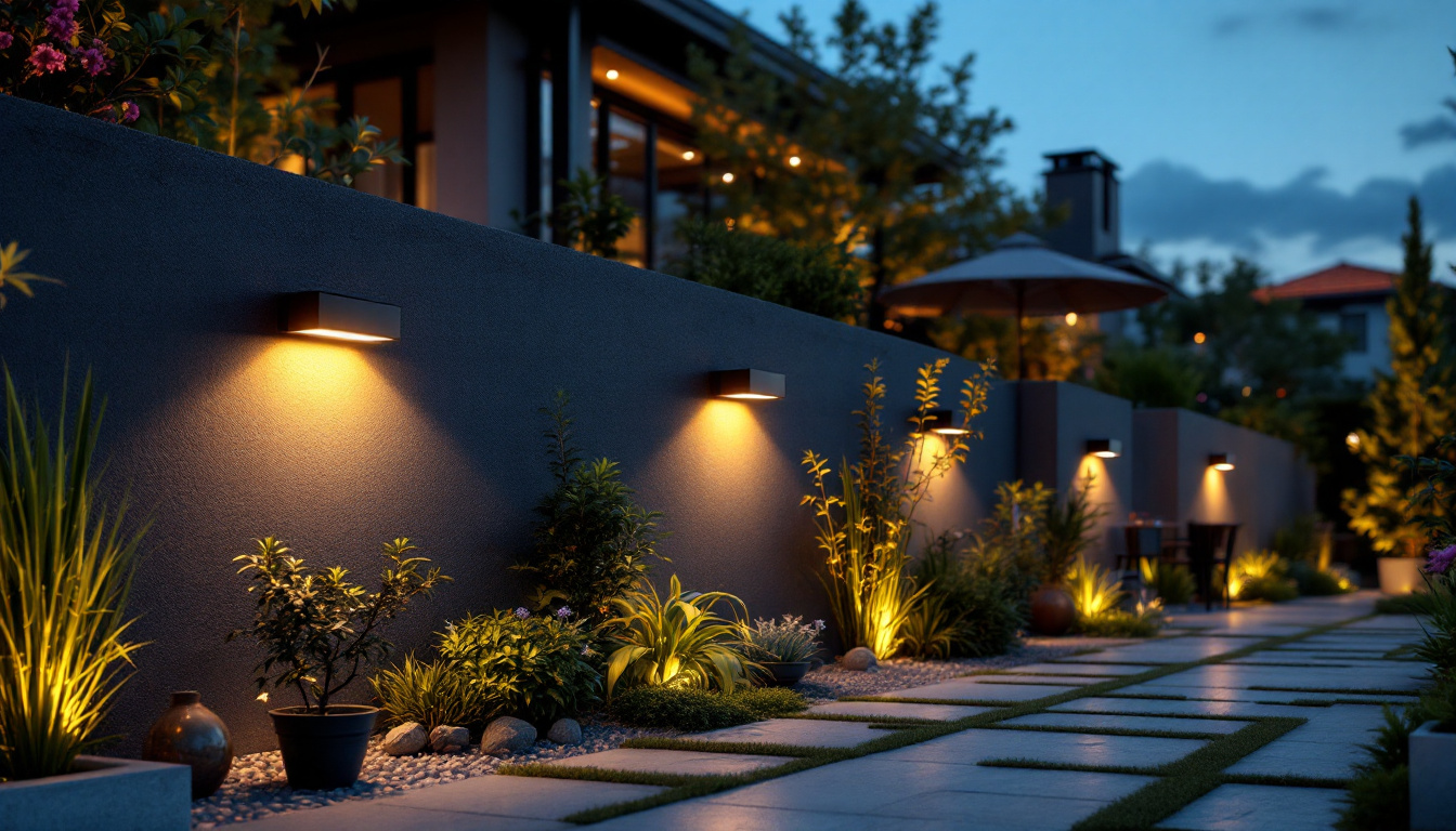 A photograph of a beautifully illuminated outdoor space at dusk