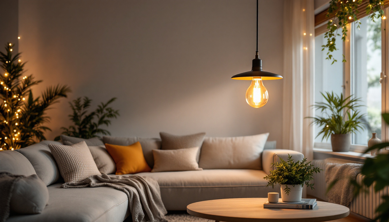 A photograph of a stylish yet affordable light fixture in a cozy