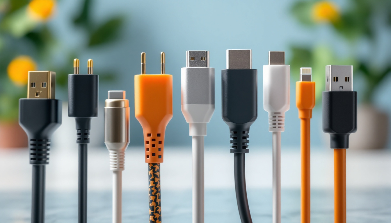 A photograph of a close-up of various innovative power supply cords showcasing their unique designs