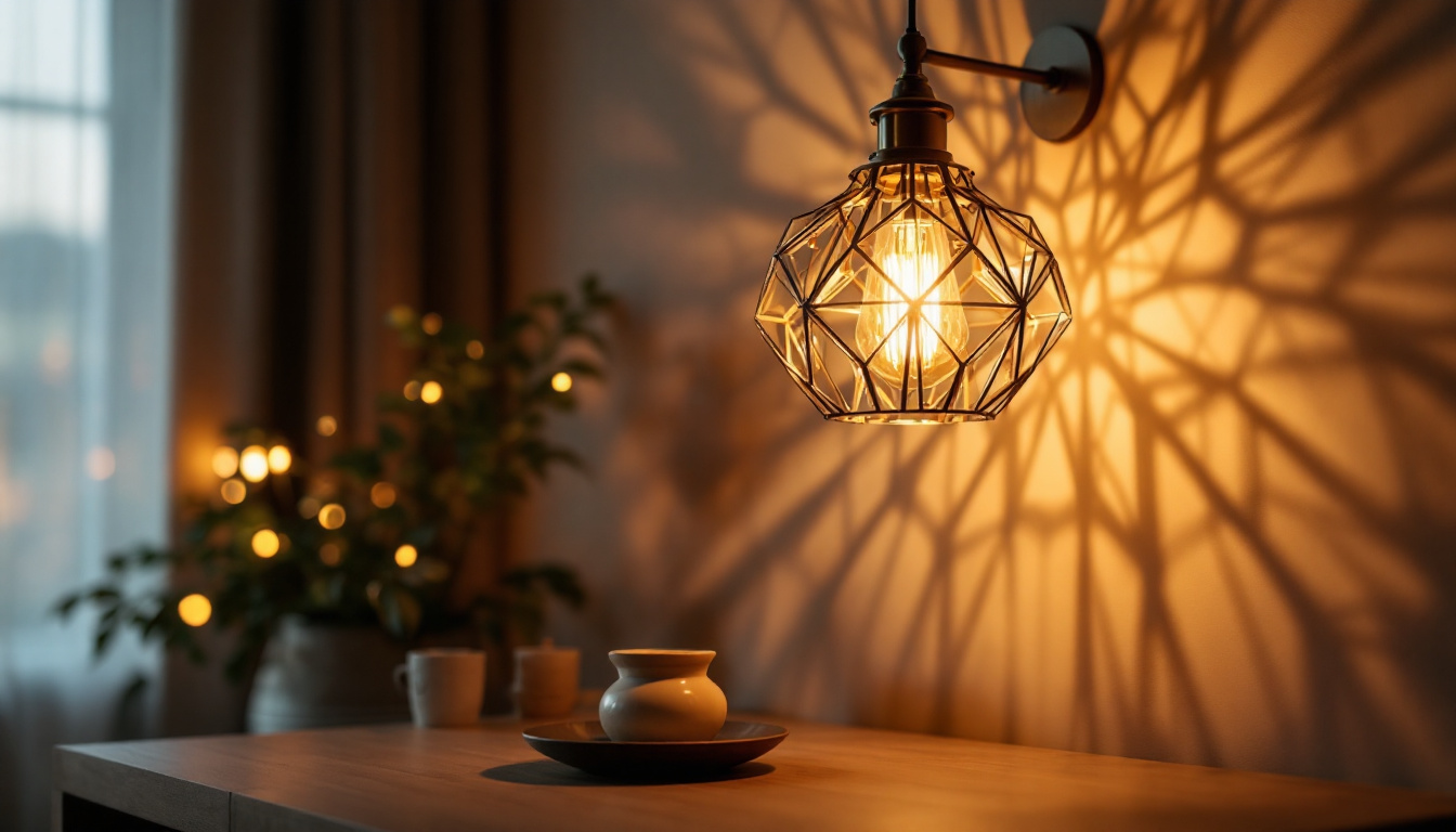 A photograph of a beautifully designed decorative light fixture in a stylish interior setting