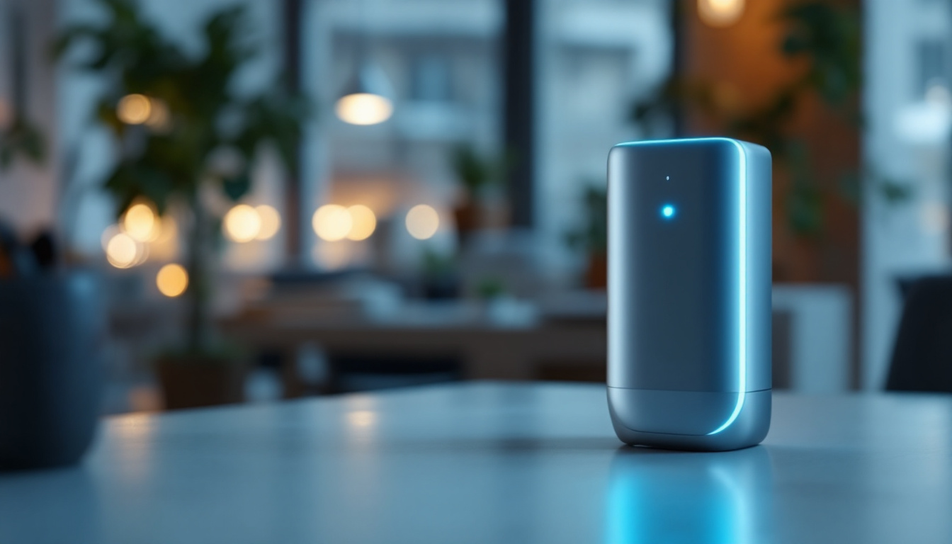 A photograph of a sleek enerlites device in a modern