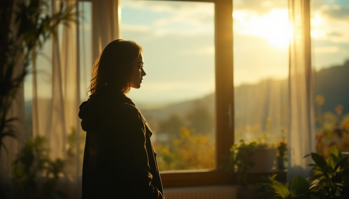 A photograph of capture a photograph of a dramatic interplay of natural and artificial light illuminating a subject