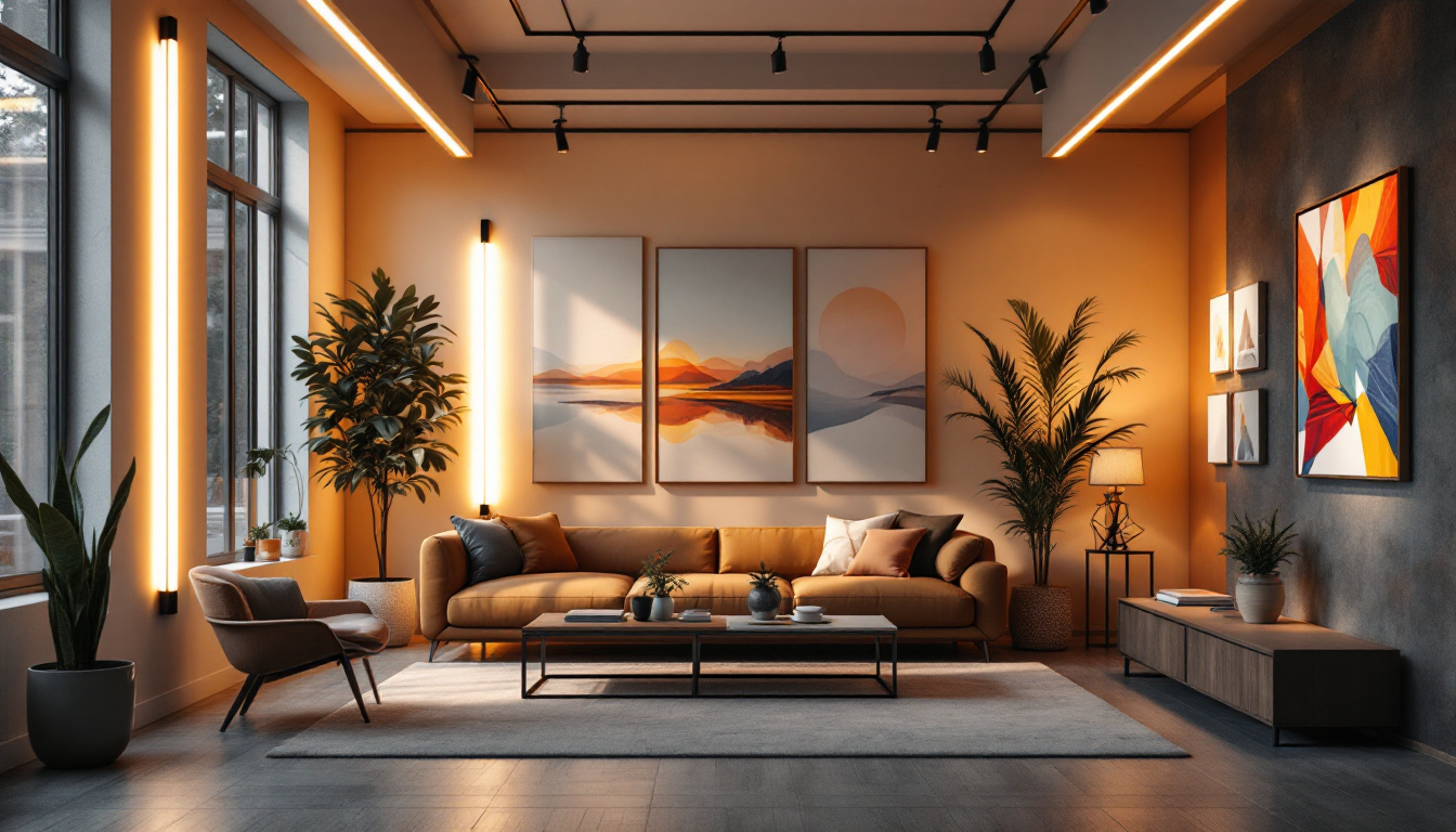 A photograph of a well-lit interior space showcasing led four-foot tubes creatively integrated into various applications
