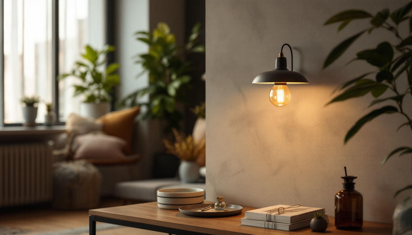 A photograph of a stylishly designed ballast light fixture in a modern interior setting