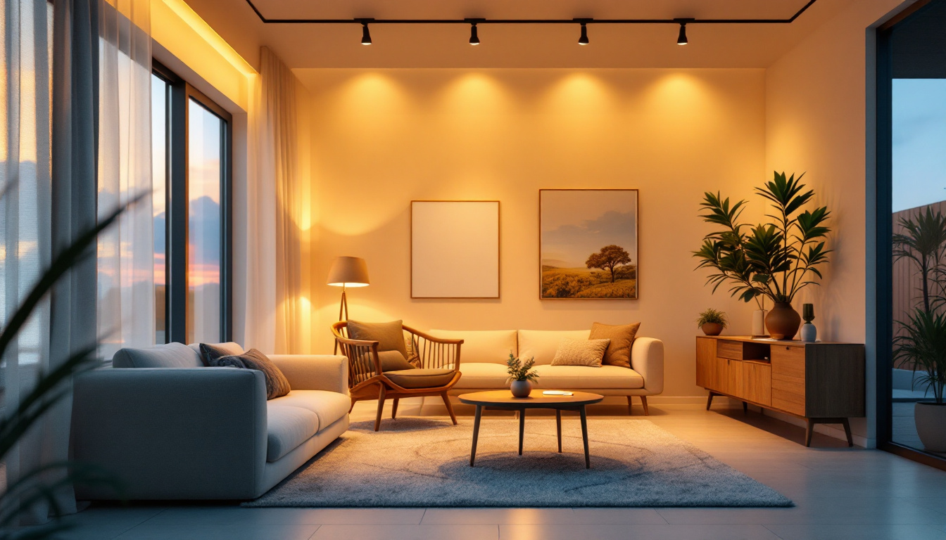 A photograph of a beautifully lit indoor space showcasing the transformative effect of 50-watt led lights