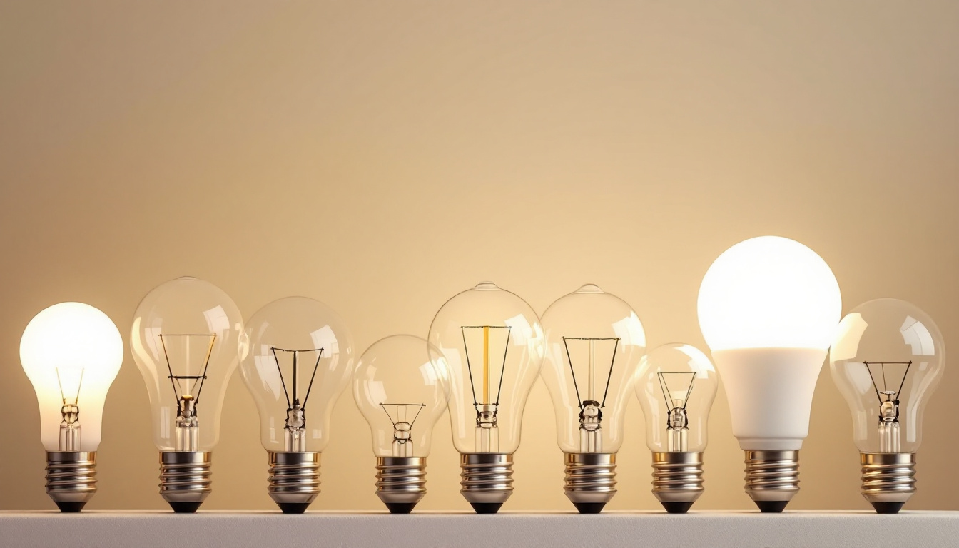 A photograph of a variety of lamp bulb base types displayed together