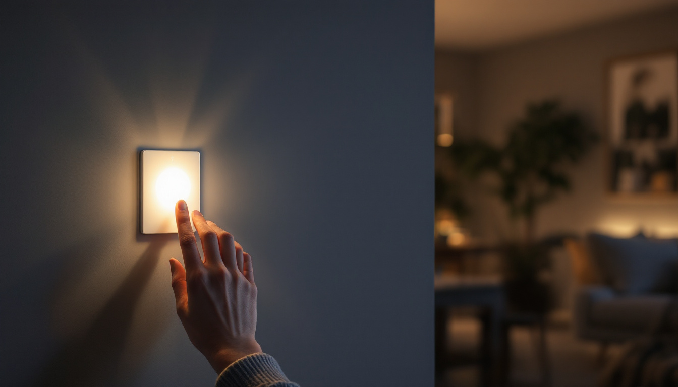 A photograph of a motion sensor light switch in action