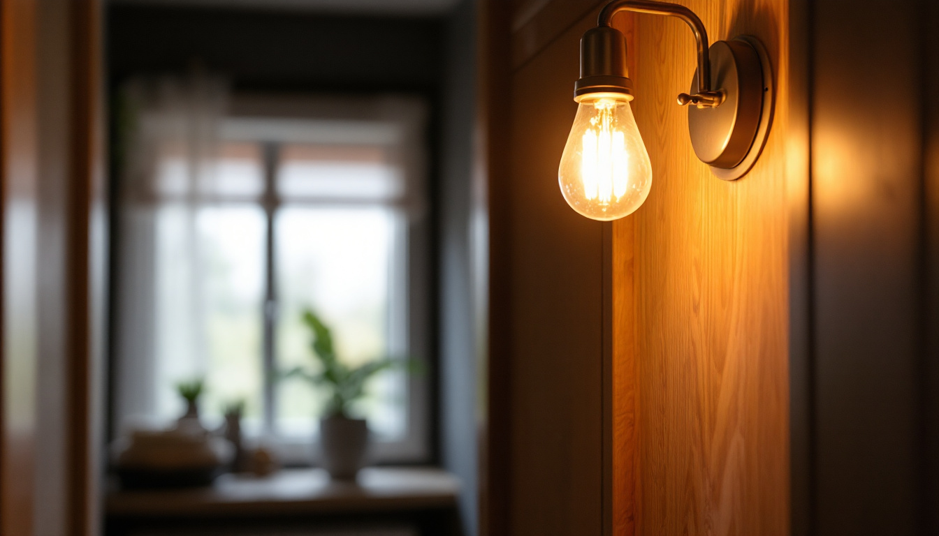 A photograph of a stylishly designed closet illuminated by a pull chain light fixture