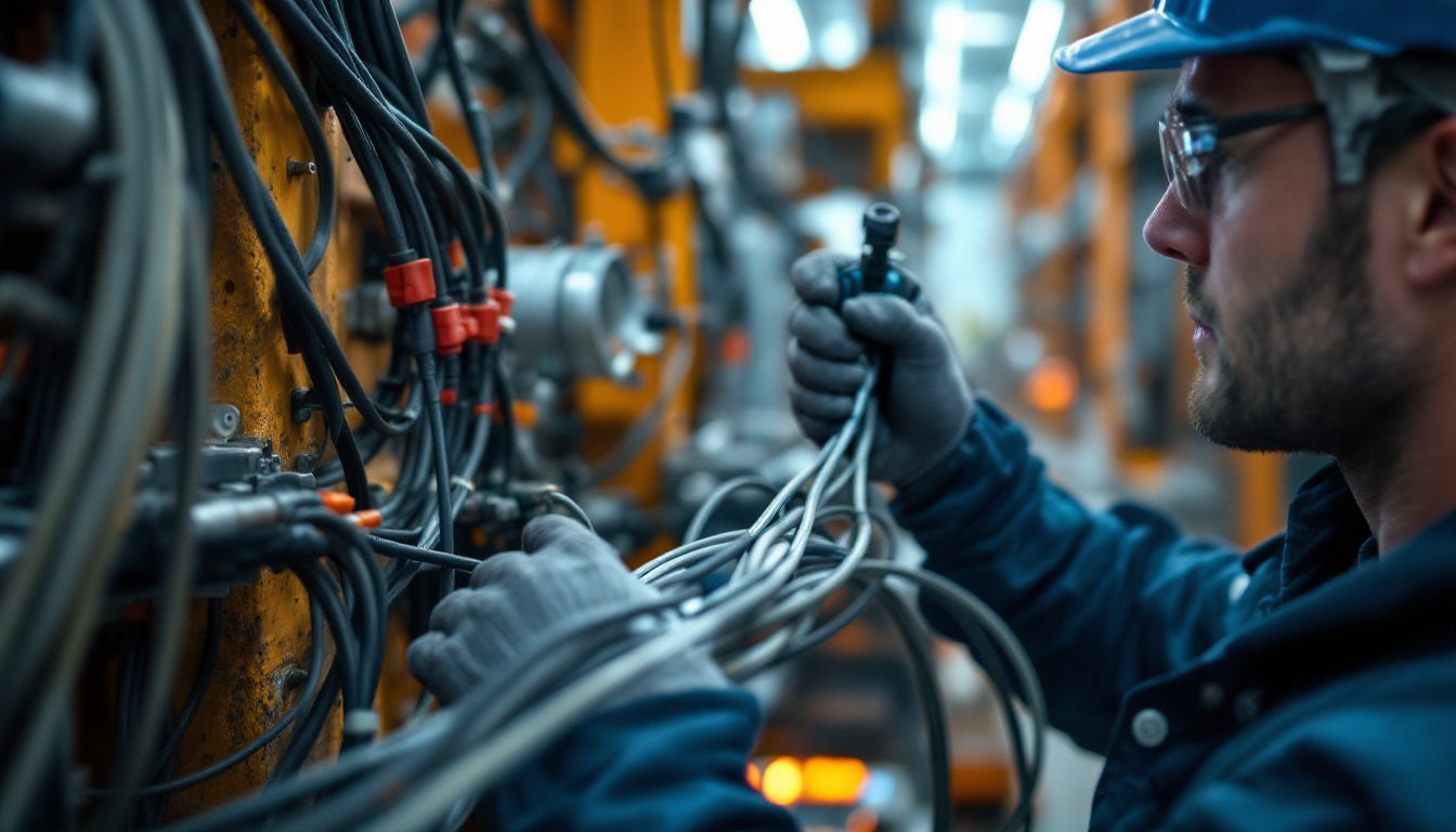 A photograph of a skilled technician in action