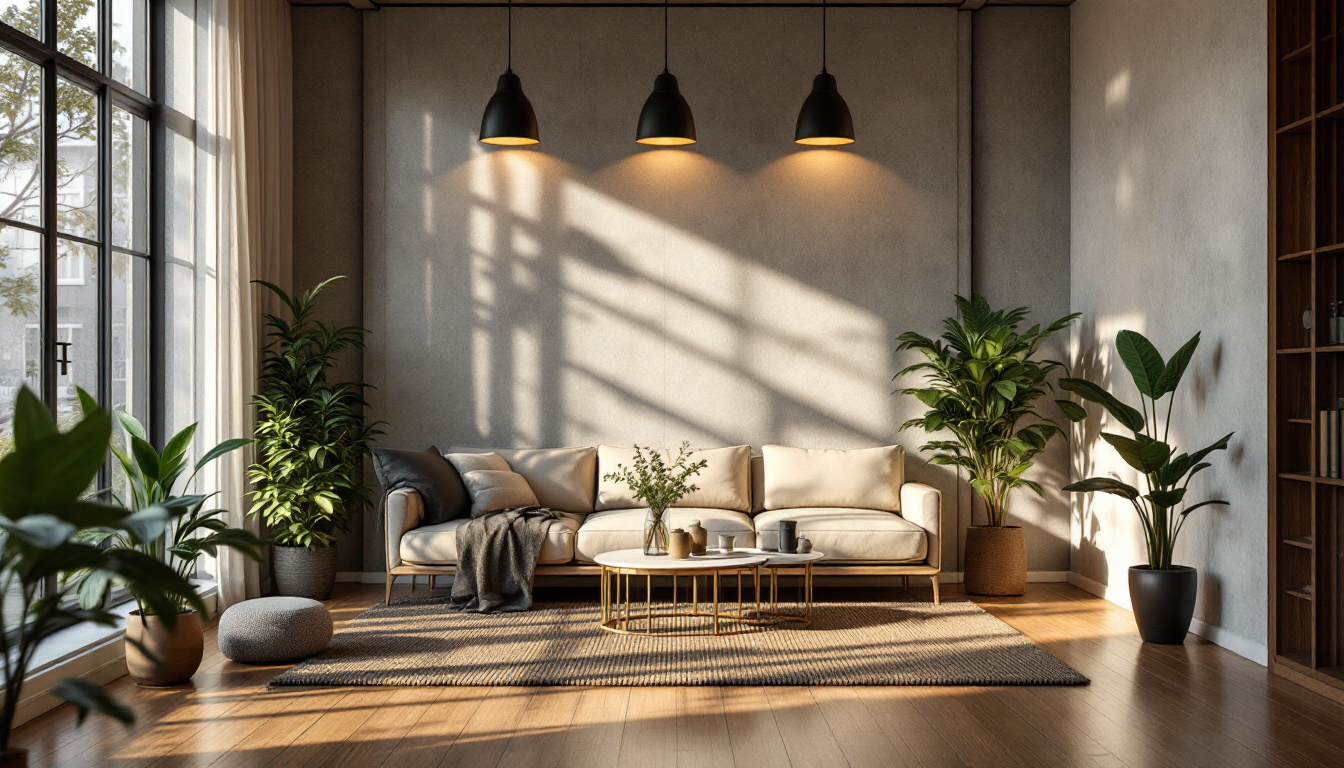 A photograph of a well-lit interior space that showcases a harmonious blend of natural and artificial lighting