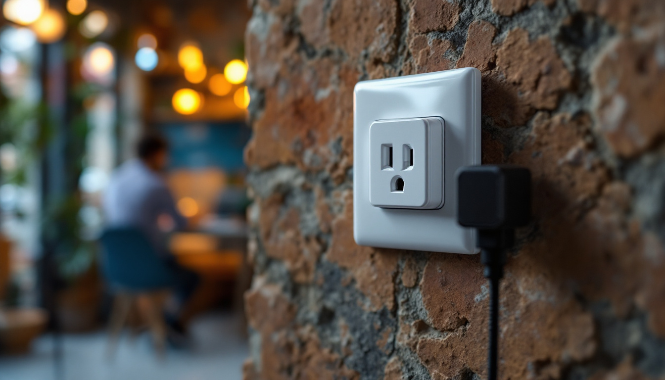 A photograph of a creatively arranged socket outlet in a vibrant setting