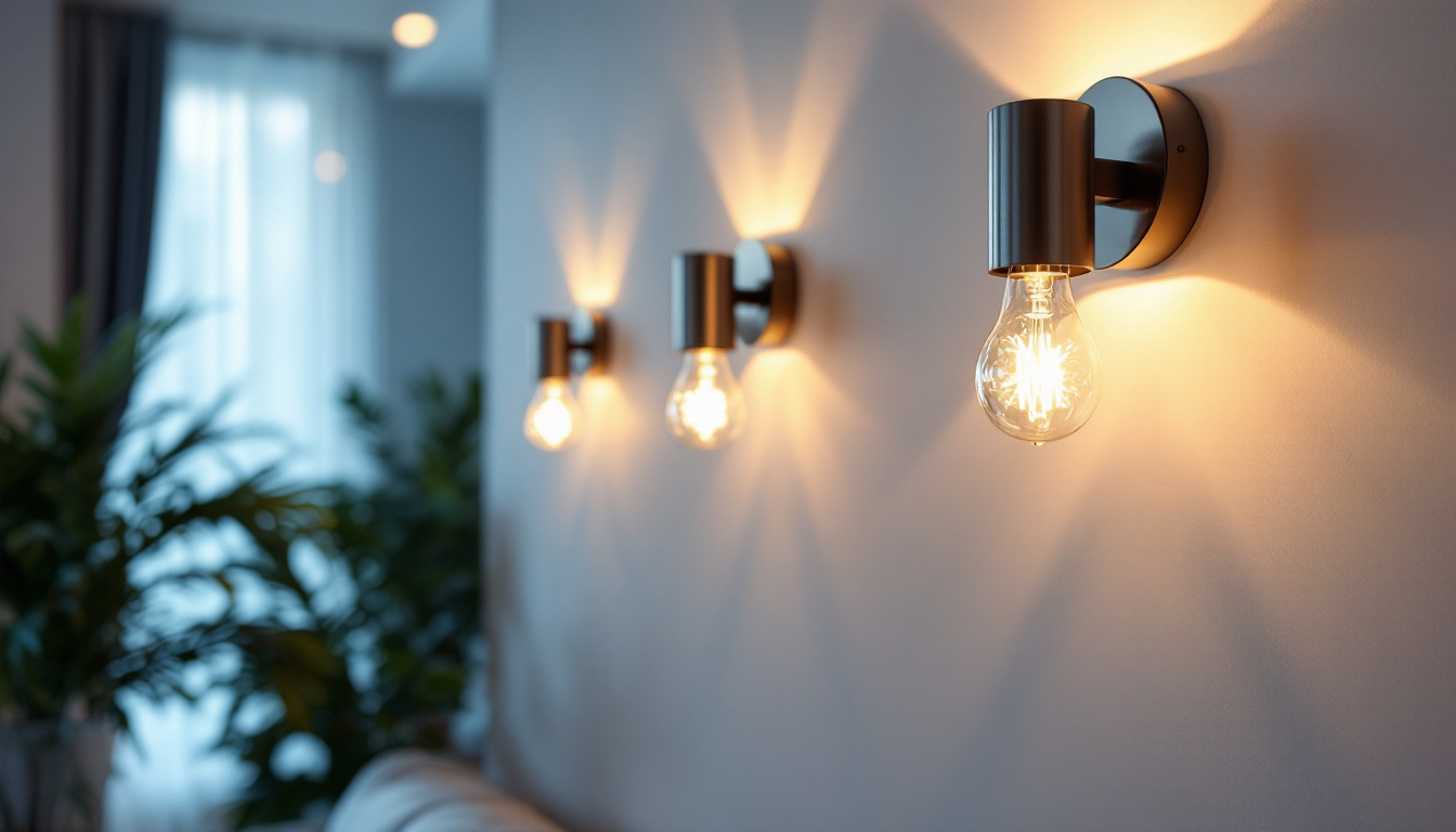 A photograph of a beautifully lit interior space featuring stylish sconces that highlight the ambient lighting and enhance the overall atmosphere