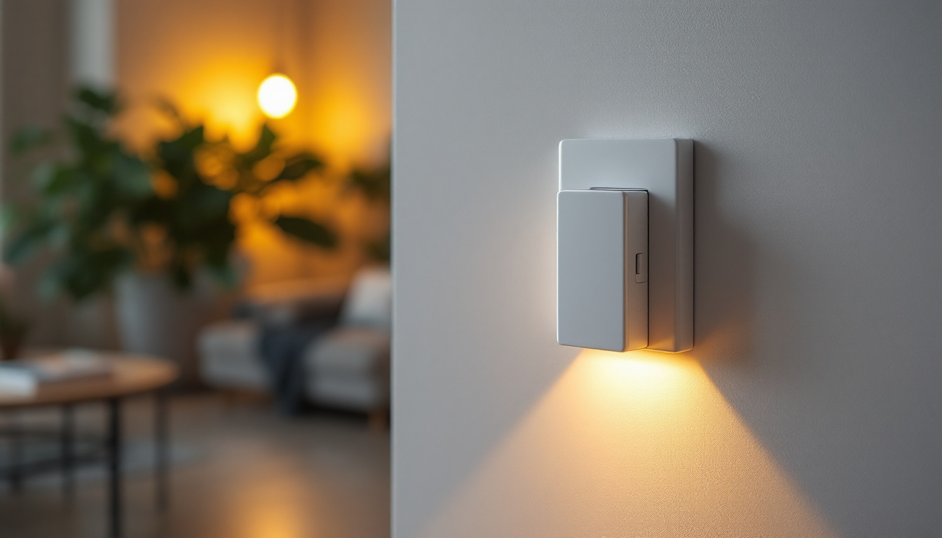 A photograph of a well-designed light switch box in a stylish interior setting