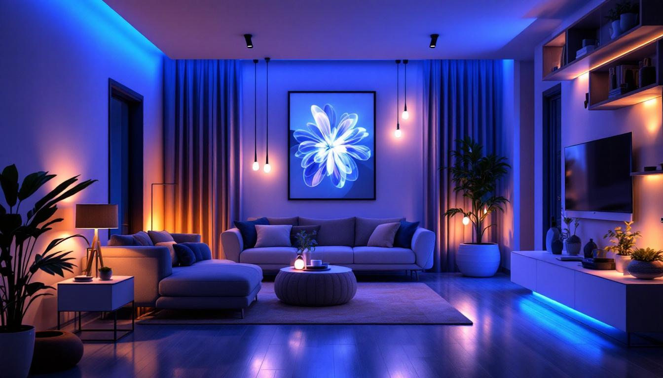 A photograph of a modern home interior showcasing leviton's innovative lighting and smart home solutions