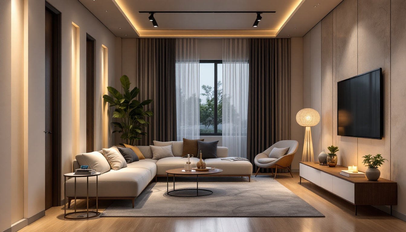 A photograph of a beautifully designed room showcasing recessed downlights in action