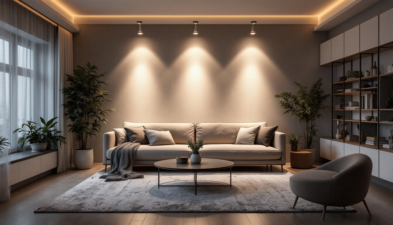 A photograph of a beautifully lit room showcasing retrofit pot lights in action
